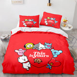 Cartoon BT21 BTS Bedding Set Quilt Duvet Cover Bedding Sets - EBuycos