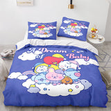 Cartoon BT21 Bedding Set Throw Quilt Duvet Cover Bedding Sets - EBuycos