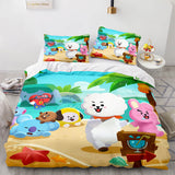 Cartoon BT21 Bedding Set Throw Quilt Duvet Covers Bedding Sets - EBuycos