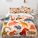 Cartoon Dinosaur Cosplay 3 Piece Bedding Sets Duvet Covers Bed Sheets - EBuycos
