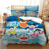 Cartoon Doraemon Cosplay Bedding Set Duvet Covers Comforter Bed Sheets - EBuycos