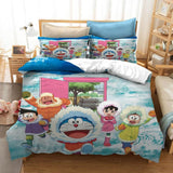 Cartoon Doraemon Cosplay Bedding Set Duvet Covers Comforter Bed Sheets - EBuycos