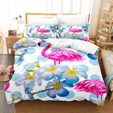 Cartoon Flamingo Bedding Set 3 Piece Duvet Covers Comforter Bed Sheets - EBuycos