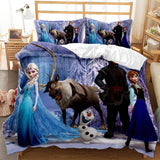 Cartoon Frozen Cosplay Bedding Set Quilt Duvet Cover Bed Sheets Sets - EBuycos