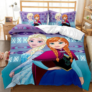 Cartoon Frozen Elsa Anna Bedding Set Quilt Duvet Cover Bed Sheets Sets - EBuycos