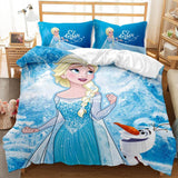 Cartoon Frozen Elsa Anna Bedding Set Quilt Duvet Cover Bed Sheets Sets - EBuycos