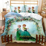 Cartoon Frozen Elsa Anna Bedding Set Quilt Duvet Cover Bed Sheets Sets - EBuycos