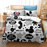 Cartoon Mickey Mouse Bedding Set Duvet Cover Christmas Bed Sheets Sets - EBuycos