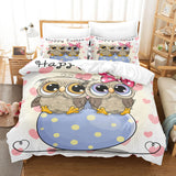 Cartoon Owl Bedding Sets Duvet Covers Quilt Halloween Bed Sheets - EBuycos