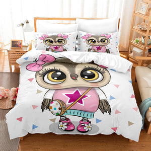 Cartoon Owl Bedding Sets Duvet Covers Quilt Halloween Bed Sheets - EBuycos