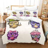 Cartoon Owl Bedding Sets Kids Birthday Duvet Covers Quilt Bed Sheets - EBuycos