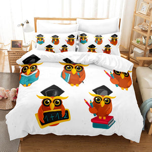 Cartoon Owl Bedding Sets Kids Birthday Duvet Covers Quilt Bed Sheets - EBuycos