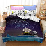 Snoopy Print Bedding Set Quilt Duvet Cover Without Filler - EBuycos