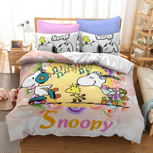 Snoopy Bedding Set Quilt Duvet Cover Without Filler - EBuycos