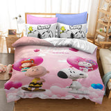 Snoopy Pattern Bedding Set Quilt Duvet Cover Without Filler - EBuycos