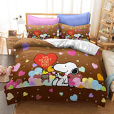 Snoopy Pattern Bedding Set Quilt Duvet Cover Without Filler - EBuycos
