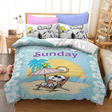 Snoopy Pattern Bedding Set Quilt Duvet Cover Without Filler - EBuycos