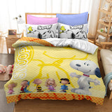 Snoopy Pattern Bedding Set Quilt Duvet Cover Without Filler - EBuycos