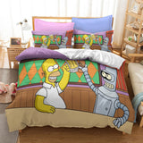 Cartoon The Simpsons Cosplay Bedding Set Duvet Covers Bed Sheets Sets - EBuycos