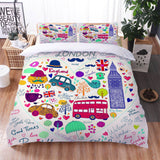 Cartoon Truck Bedding Set Quilt Cover Without Filler