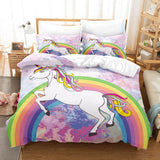 Cartoon Unicorn 3 Piece Bedding Set Duvet Covers Comforter Bed Sheets - EBuycos