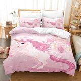 Cartoon Unicorn 3 Piece Bedding Set Duvet Covers Comforter Bed Sheets - EBuycos