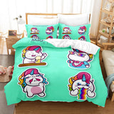 Cartoon Unicorn 3 Piece Bedding Set Duvet Covers Comforter Bed Sheets - EBuycos