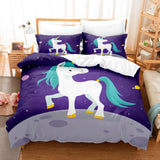 Cartoon Unicorn 3 Piece Bedding Set Duvet Covers Comforter Bed Sheets - EBuycos