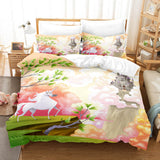 Cartoon Unicorn 3 Piece Bedding Set Duvet Covers Comforter Bed Sheets - EBuycos
