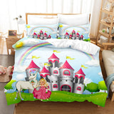Cartoon Unicorn 3 Piece Bedding Set Duvet Covers Comforter Bed Sheets - EBuycos