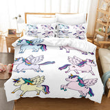 Cartoon Unicorn 3 Piece Bedding Set Duvet Covers Comforter Bed Sheets - EBuycos