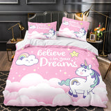 Cartoon Unicorn Bedding Set Quilt Duvet Cover Bedding Sets Kids Gift - EBuycos
