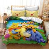 Cartoon Winnie the pooh Kids Bedding Set Duvet Cover Bed Sheets Sets - EBuycos