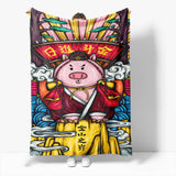 Chinese National Tide Elements Flannel Fleece Throw Blanket Comforter - EBuycos