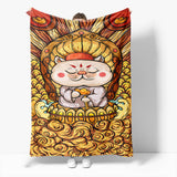 Chinese National Tide Elements Flannel Fleece Throw Blanket Comforter - EBuycos