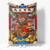 Chinese National Tide Elements Flannel Fleece Throw Blanket Comforter - EBuycos
