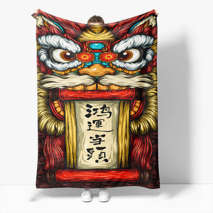 Chinese National Tide Elements Flannel Fleece Throw Blanket Comforter - EBuycos