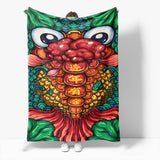 Chinese National Tide Elements Flannel Fleece Throw Blanket Comforter - EBuycos
