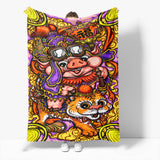 Chinese National Tide Elements Flannel Fleece Throw Blanket Comforter - EBuycos