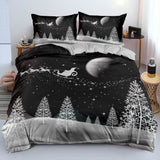 Christmas Bedding Set Duvet Cover Pillowcases Quilt Bed Linen Textiles - EBuycos