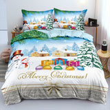 Christmas Bedding Set Duvet Cover Pillowcases Quilt Bed Linen Textiles - EBuycos