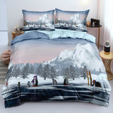 Christmas Bedding Set Duvet Cover Pillowcases Quilt Bed Linen Textiles - EBuycos