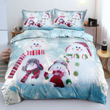 Christmas Bedding Set Duvet Cover Pillowcases Quilt Bed Linen Textiles - EBuycos