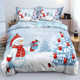 Christmas Bedding Set Duvet Cover Pillowcases Quilt Bed Linen Textiles - EBuycos