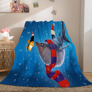 Christmas Decorations Flannel Fleece Throw Cosplay Blanket Comforter Set - EBuycos