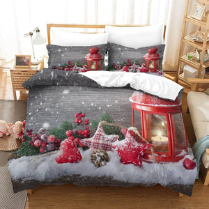 Christmas Pattern Bedding Set Quilt Cover Without Filler