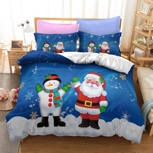 Christmas Santa Claus Pattern Bedding Sets Quilt Cover Without Filler