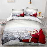 Christmas Script Bedding Sets Full Duvet Covers Comforter Bed Sheets - EBuycos