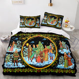 Christmas Script Bedding Sets Full Duvet Covers Comforter Bed Sheets - EBuycos