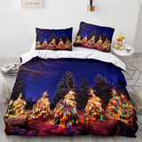 Christmas Script Bedding Sets Full Duvet Covers Comforter Bed Sheets - EBuycos